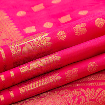 Pink Kanchipuram Silk Saree For Wedding Wear PV MEN 271