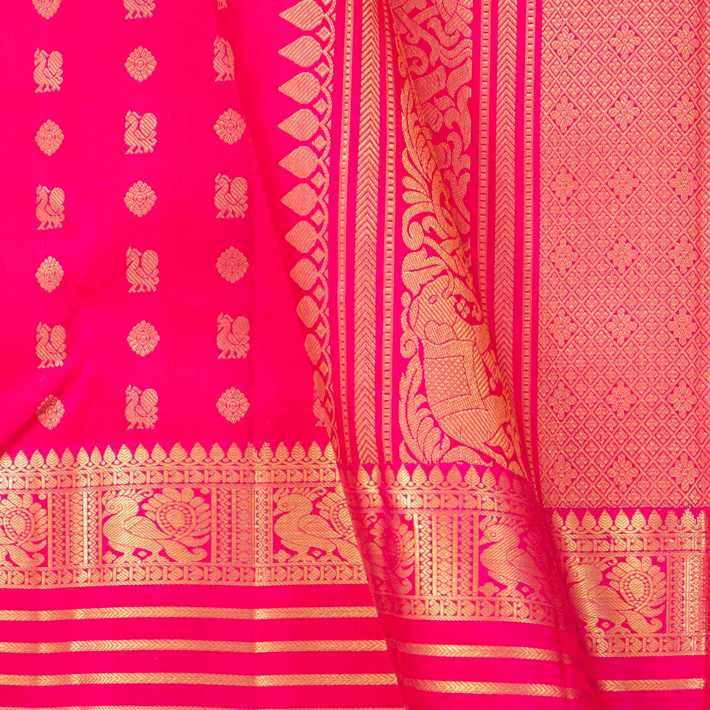 Pink Kanchipuram Silk Saree For Wedding Wear PV MEN 271