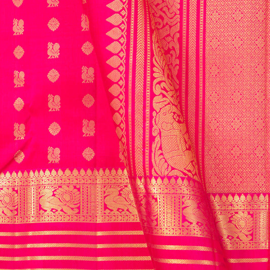 Pink Kanchipuram Silk Saree For Wedding Wear PV MEN 271