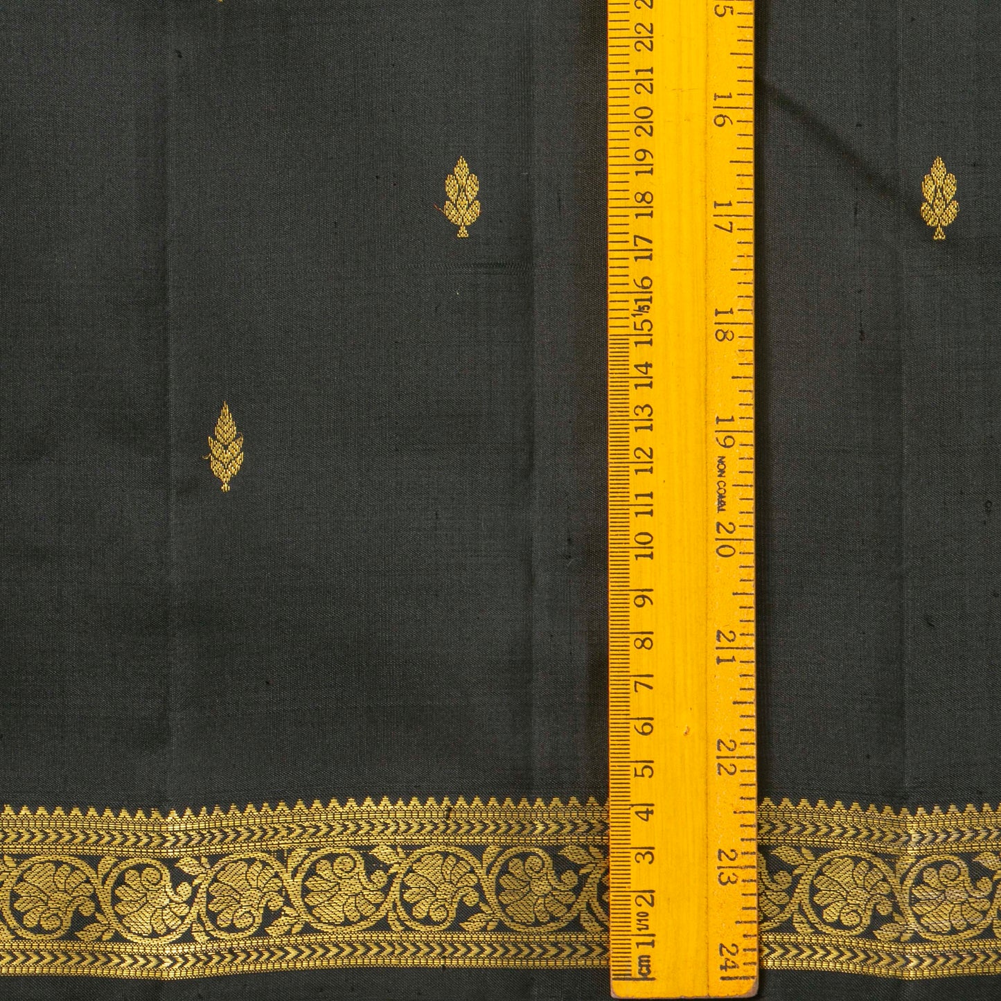 Black Kanchipuram Silk Saree For Festive Wear PV MEN 225