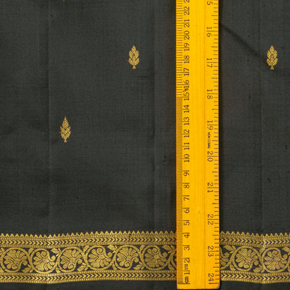 Black Kanchipuram Silk Saree For Festive Wear PV MEN 225