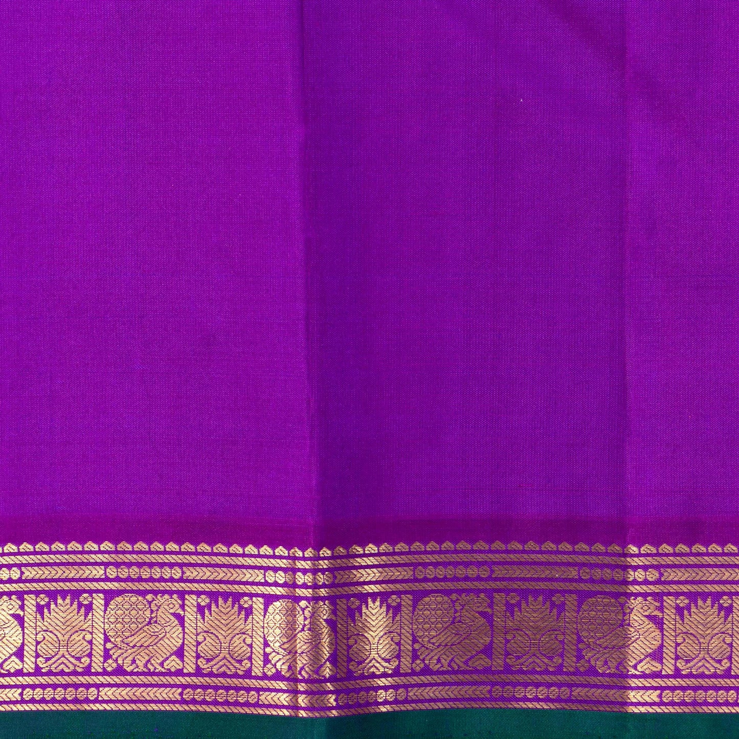 Dark Blue And Magenta Dual Shade Kanchipuram Silk Saree For Festive Wear PV NYC 1735