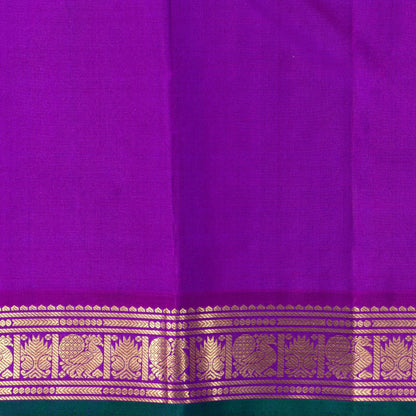 Dark Blue And Magenta Dual Shade Kanchipuram Silk Saree For Festive Wear PV NYC 1735