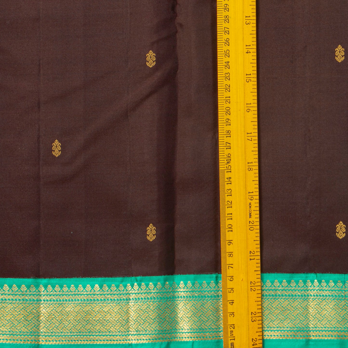 Brown And Aqua Blue Kanchipuram Silk Saree Light Weight For Festive Wear PV MEN 153 - Silk Sari - Panjavarnam PV MEN 153