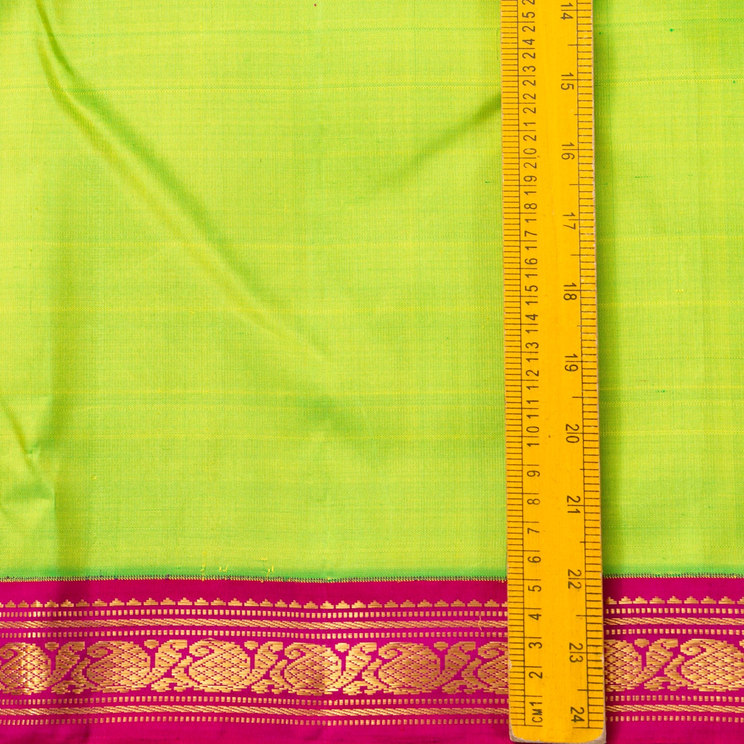 Parrot Green And Pink Kanchipuram Silk Saree For Wedding Wear PV J 4657