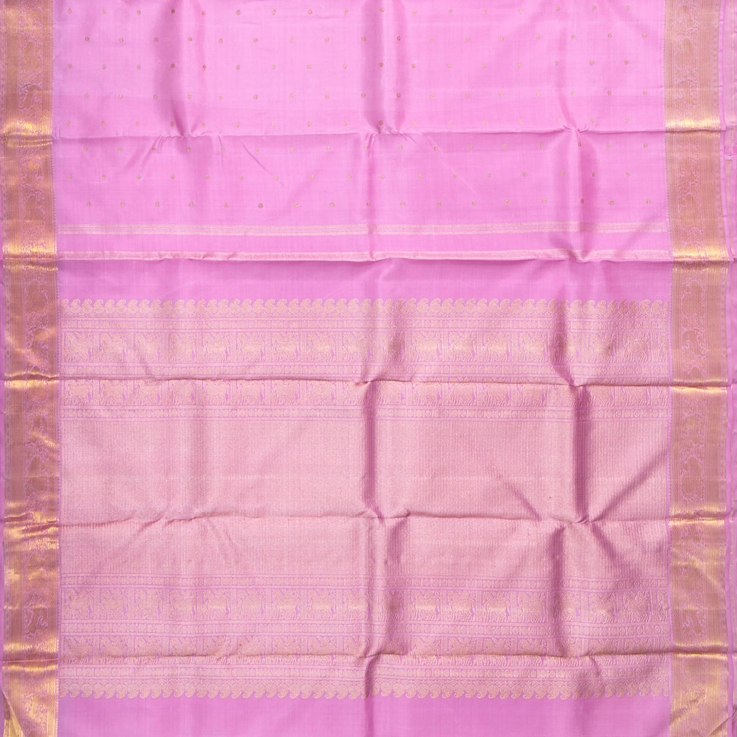 Lotus Pink Kanchipuram Silk Saree With Kamalam Motifs For Wedding Wear PV NYC 1669