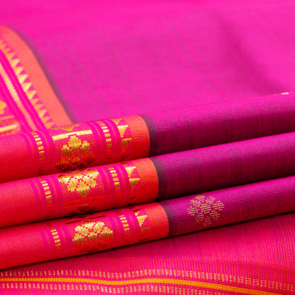 Magenta And Pink Kanchipuram Silk Saree For Festive Wear PV ABI 1151