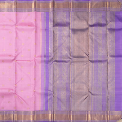 Lotus Pink And Lavender Kanchipuram Silk Saree With Zari Stripes For Wedding Wear PV NYC1677