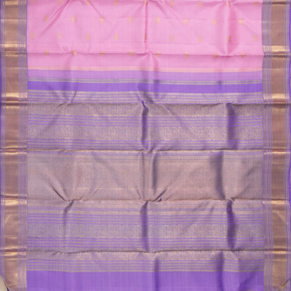 Lotus Pink And Lavender Kanchipuram Silk Saree With Zari Stripes For Wedding Wear PV NYC1677