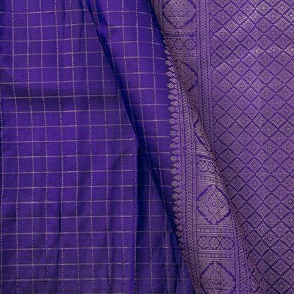 Navy Blue Kanchipuram Silk Saree Borderless Light Weight For Festive Wear PV MEN 123