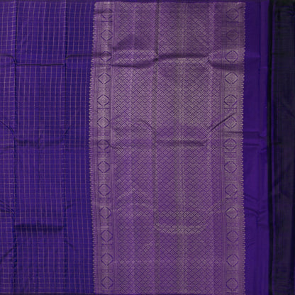 Navy Blue Kanchipuram Silk Saree Borderless Light Weight For Festive Wear PV MEN 123