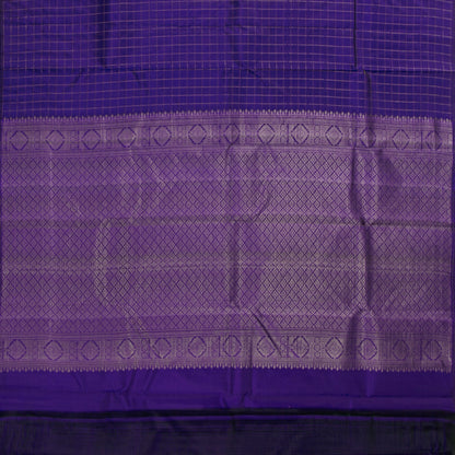 Navy Blue Kanchipuram Silk Saree Borderless Light Weight For Festive Wear PV MEN 123