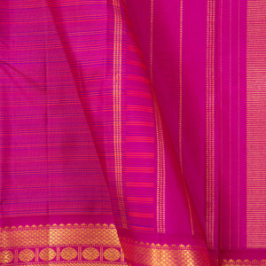 Pink Kanchipuram Silk Saree With Short Border Handwoven Pure Silk For Festive Wear PV J  5203