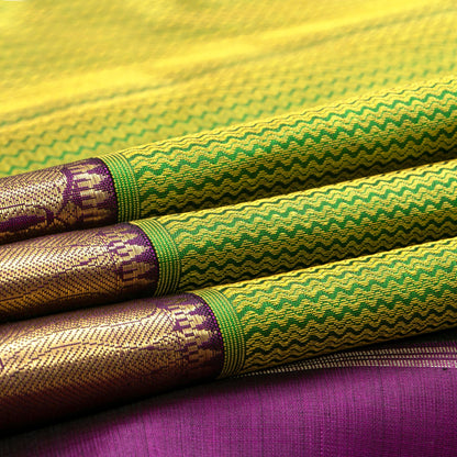 Green And Magenta Kanchipuram Silk Saree For Wedding Wear PV NYC 1653`