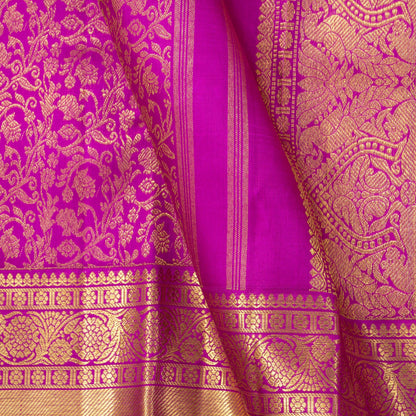 Magenta Kanchipuram Silk Saree For Wedding Wear PV NYC 1596