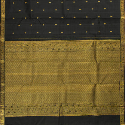 Black Kanchipuram Silk Saree For Festive Wear PV MEN 225