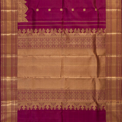 Magenta Kanchipuram Silk Saree For Bridal Wear PV MEN 257 - Silk Sari - Panjavarnam PV MEN 257