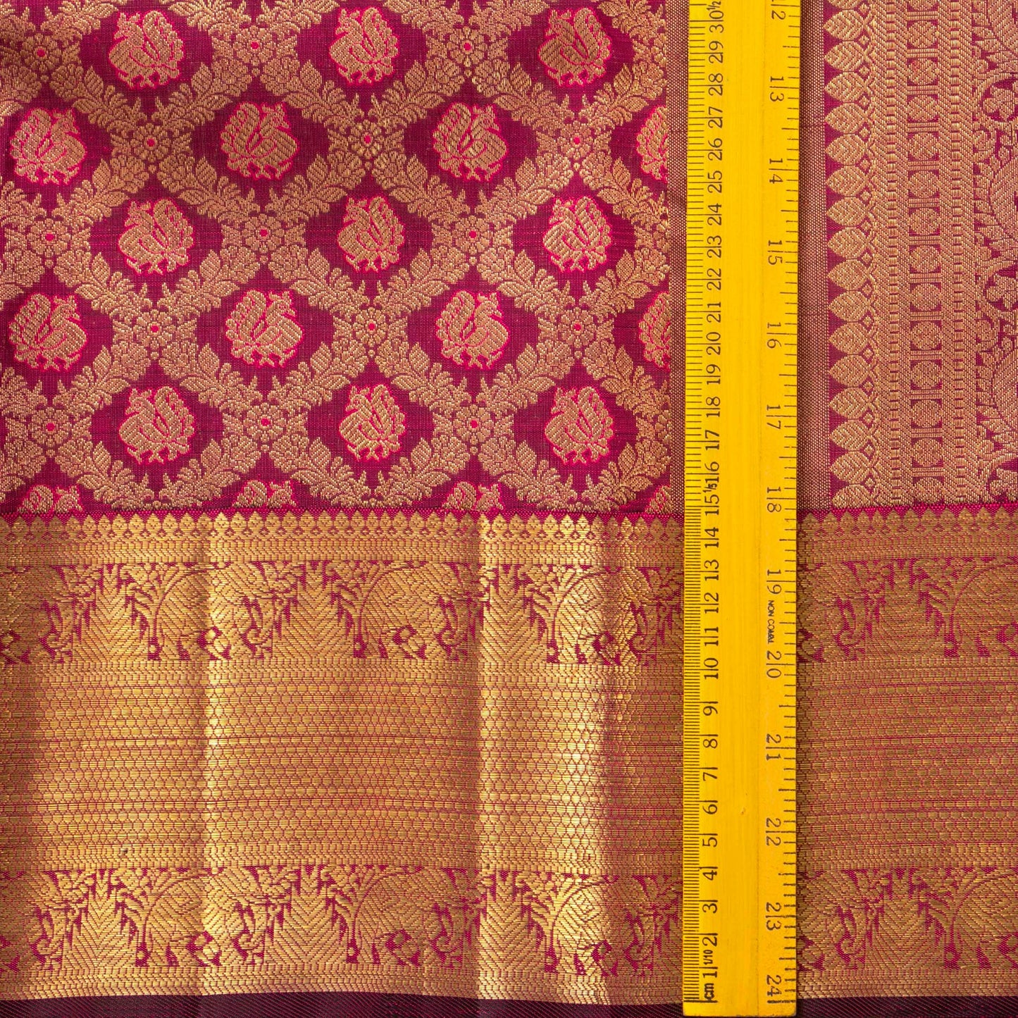 Wine Red Kanchipuram Silk Saree For Wedding Wear PV NYC 1657