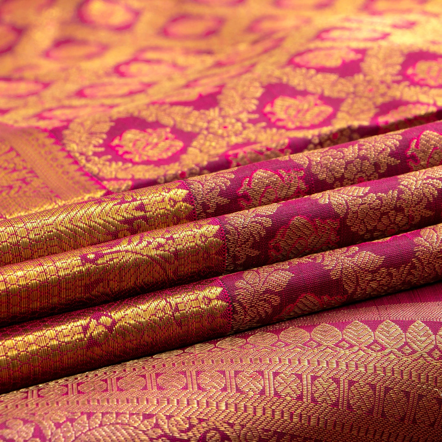 Wine Red Kanchipuram Silk Saree For Wedding Wear PV NYC 1657