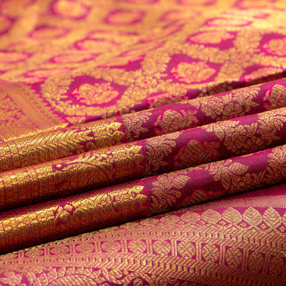Wine Red Kanchipuram Silk Saree For Wedding Wear PV NYC 1657