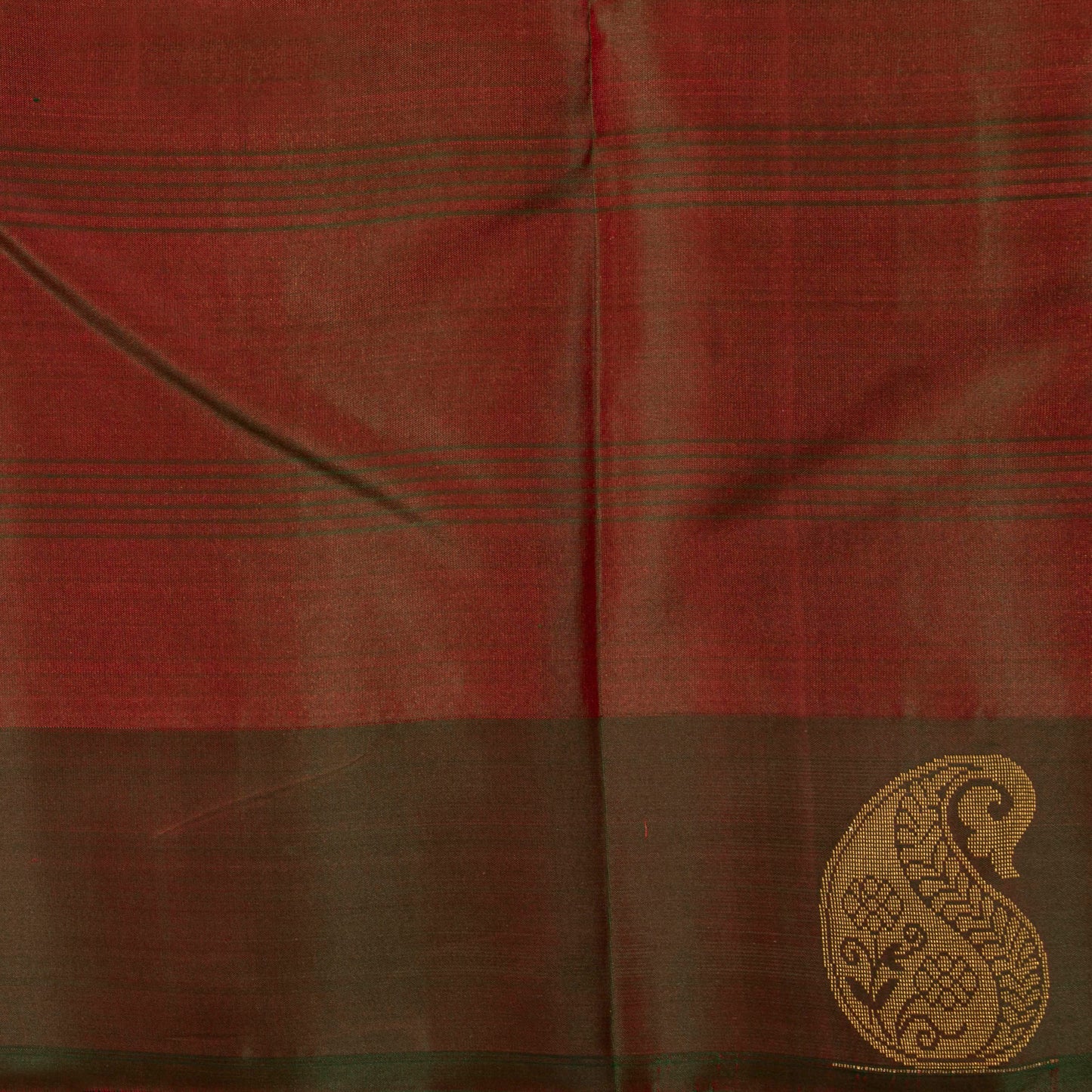 Peach And Green Kanchipuram Silk Saree Light Weight For Festive Wear PV MEN 121 - Silk Sari - Panjavarnam PV MEN 121