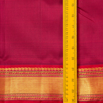 Maroon And Red Kanchipuram Silk Saree With Short Border Handwoven Pure Silk For Festive Wear PV J 5204