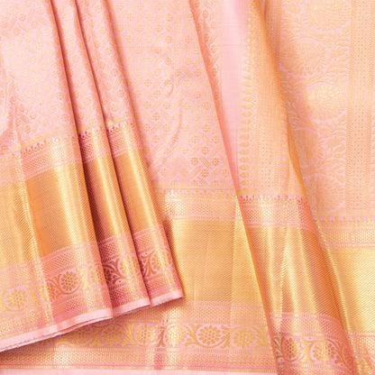 Pastel Pink Kanchipuram Silk Saree For Wedding Wear PV NYC 1621
