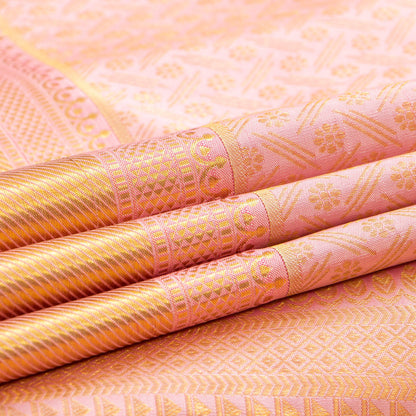 Pastel Pink Kanchipuram Silk Saree For Wedding Wear PV NYC 1621