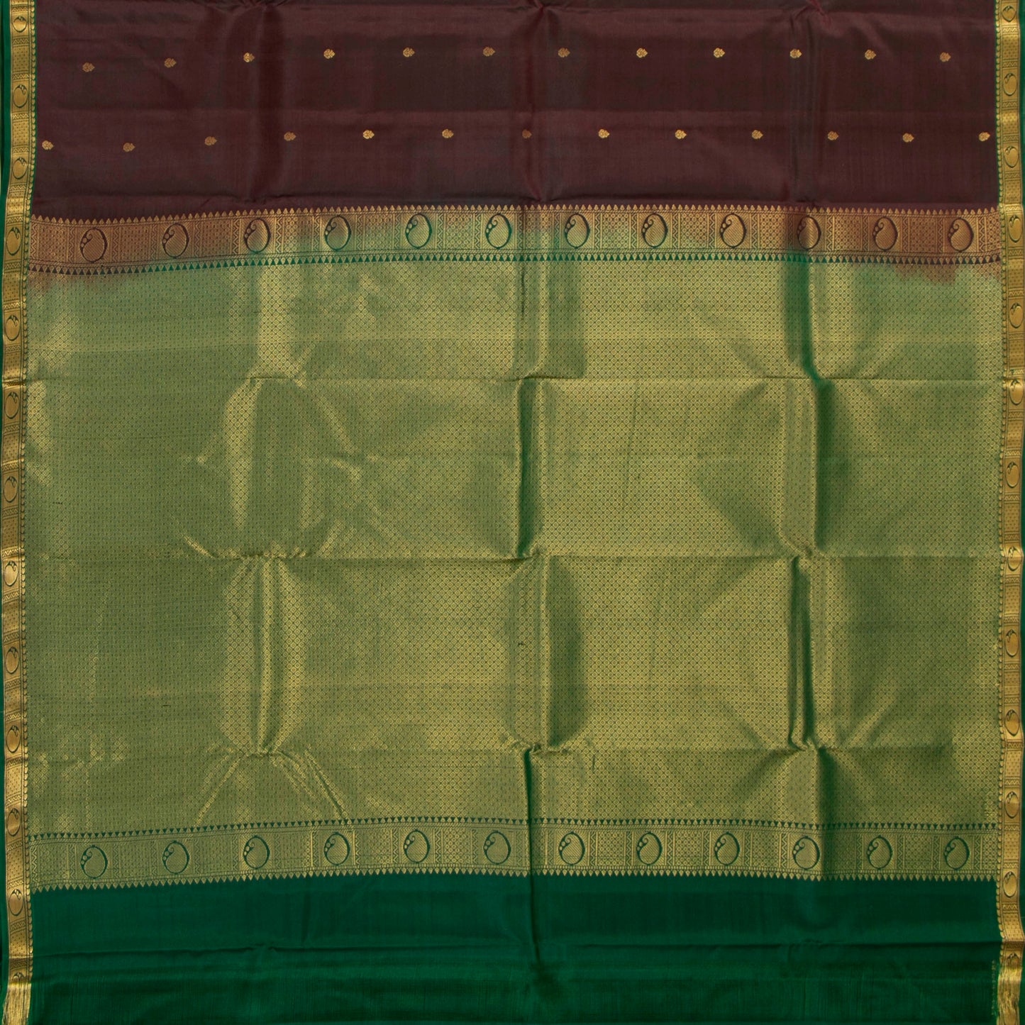 Purple And Green Kanchipuram Silk Saree Light Weight For Festive Wear PV MEN 149 - Silk Sari - Panjavarnam PV MEN 149