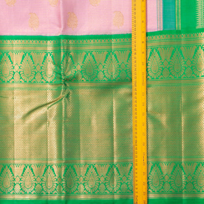 Pink And Green Kanchipuram Silk Saree For Wedding Wear PV NYC 1613