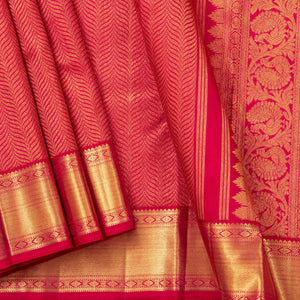 Red Kanchipuram Silk Saree For Wedding Wear PV NYC 1611