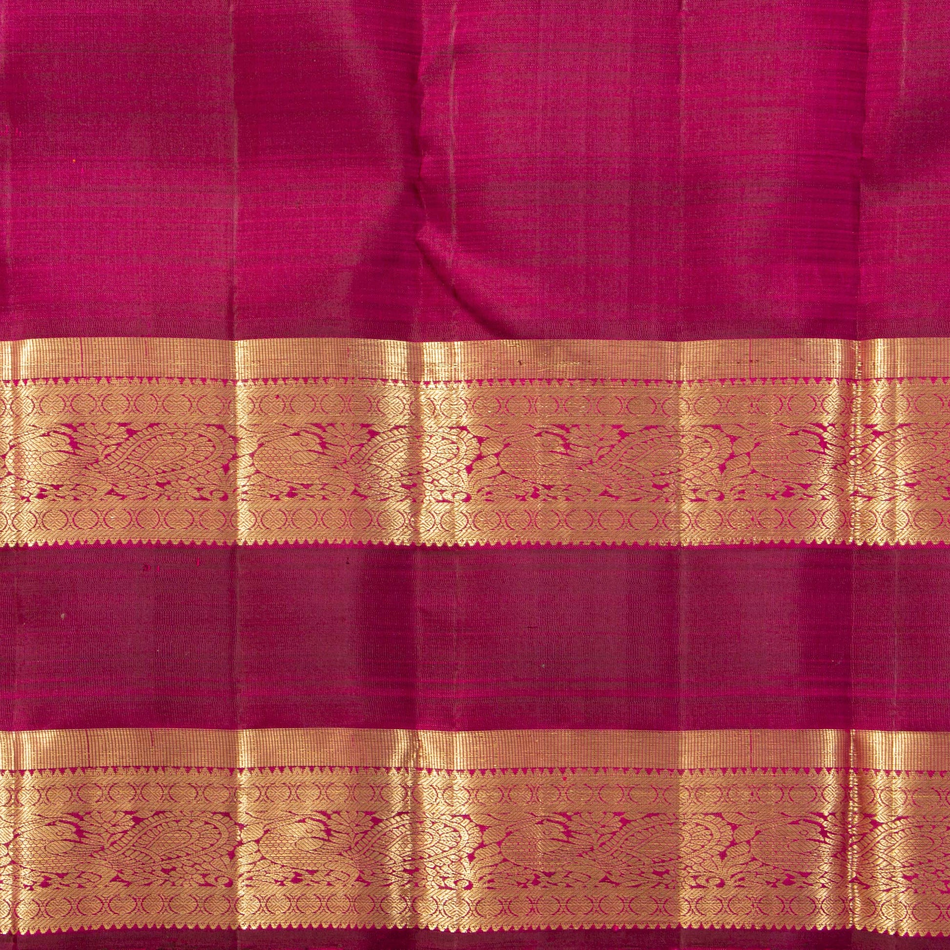Orange And Maroon Kanchipuram Silk Saree For Festive Wear PV MEN 249 - Silk Sari - Panjavarnam PV MEN 249