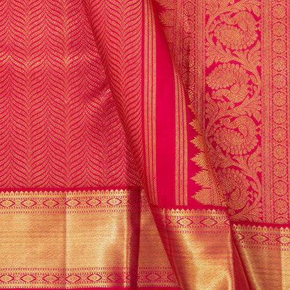 Red Kanchipuram Silk Saree For Wedding Wear PV NYC 1611