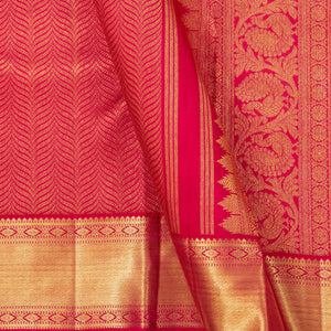 Red Kanchipuram Silk Saree For Wedding Wear PV NYC 1611