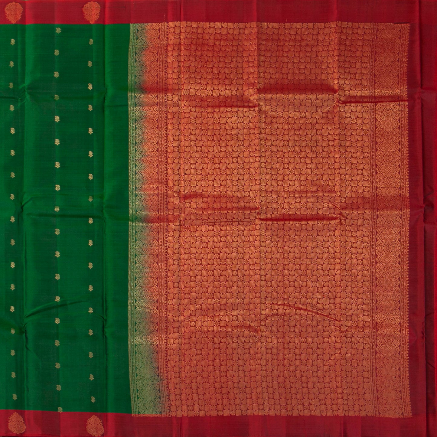Green And Maroon Kanchipuram Silk Saree Light Weight For Festive Wear PV MEN 115 - Silk Sari - Panjavarnam PV MEN 115