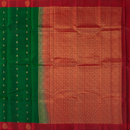 Green And Maroon Kanchipuram Silk Saree Light Weight For Festive Wear PV MEN 115 - Silk Sari - Panjavarnam PV MEN 115