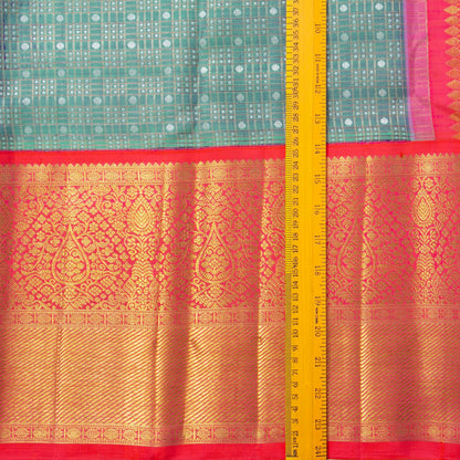 Blue And Pink Kanchipuram Silk Saree For Wedding Wear PV NYC 1619