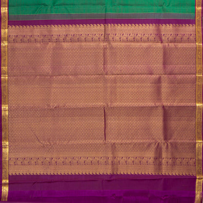 Green And Magenta Kanchipuram Silk Saree For Festive Wear PV MEN 235 - Silk Sari - Panjavarnam PV MEN 235