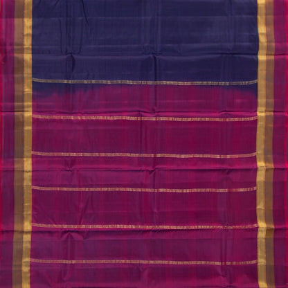 Navy Blue And Magenta Kanchipuram Silk Saree Light Weight For Festive Wear PV MEN 107