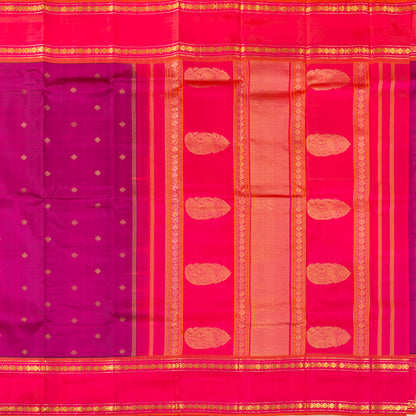 Magenta And Pink Kanchipuram Silk Saree For Festive Wear PV ABI 1151