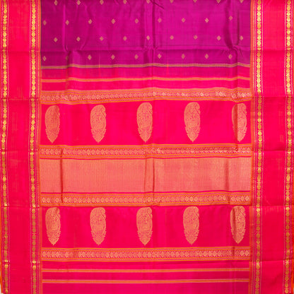 Magenta And Pink Kanchipuram Silk Saree For Festive Wear PV ABI 1151