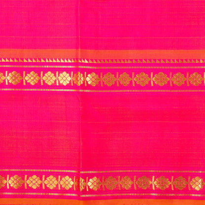 Magenta And Pink Kanchipuram Silk Saree For Festive Wear PV ABI 1151