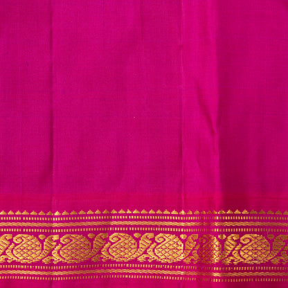 Parrot Green And Pink Kanchipuram Silk Saree For Wedding Wear PV J 4657