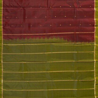 Maroon And Green Kanchipuram Silk Saree Light Weight For Festive Wear PV MEN 118