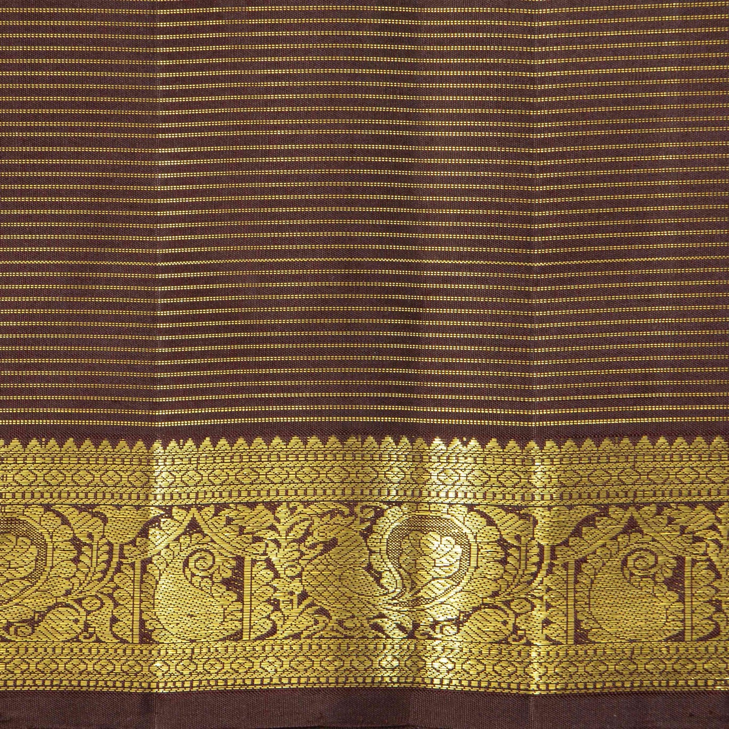 Rust And Brown Kanchipuram Silk Saree For Festive Wear PV MEN 264