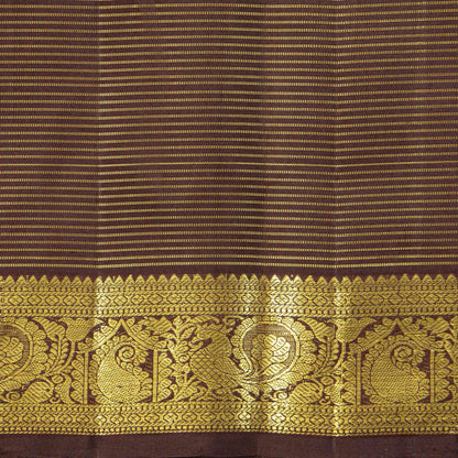 Rust And Brown Kanchipuram Silk Saree For Festive Wear PV MEN 264
