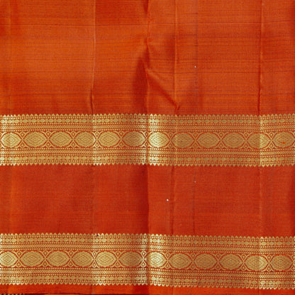 Brown And Orange  Kanchipuram Silk Saree For Festive Wear PV MEN 261