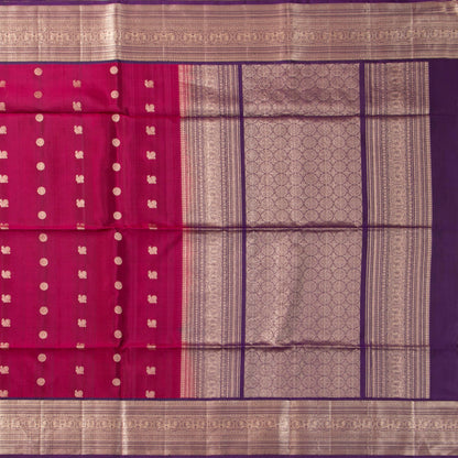 Pink And Purple Kanchipuram Silk Saree For Festive Wear PV MEN 307