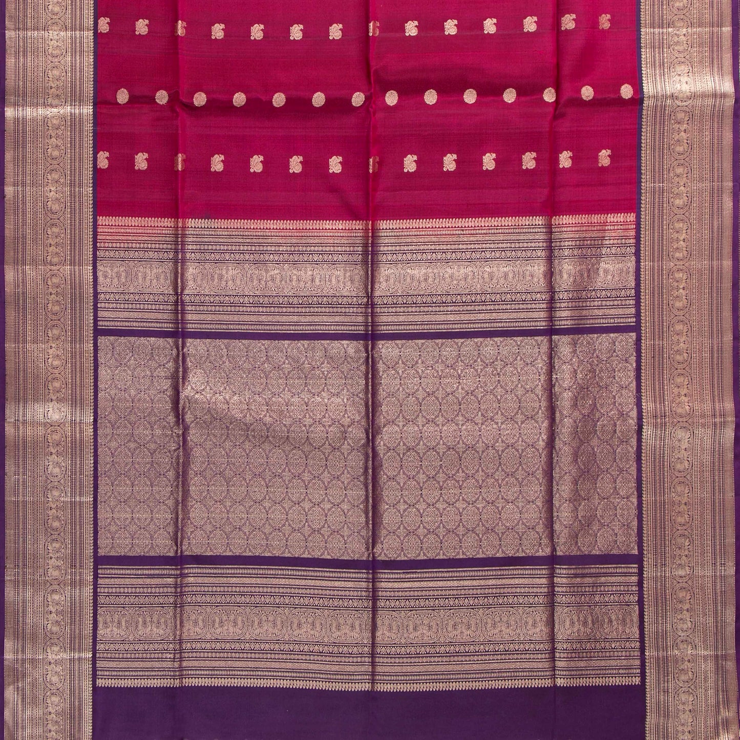 Pink And Purple Kanchipuram Silk Saree For Festive Wear PV MEN 307