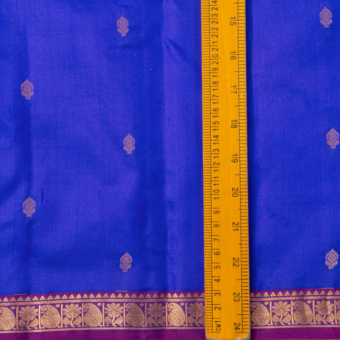 Blue And Magenta Kanchipuram Silk Saree For Festive Wear PV MEN 147